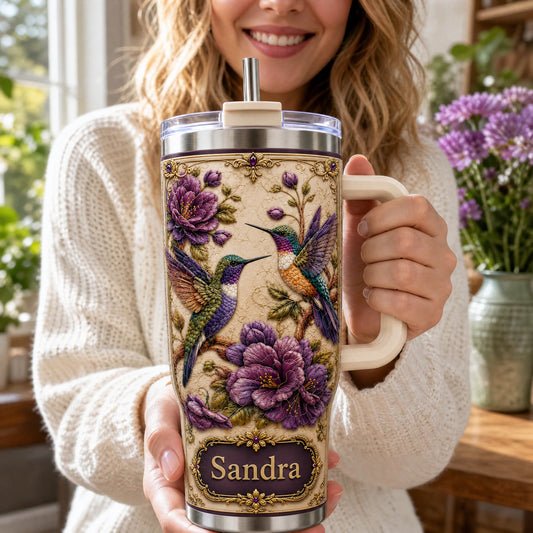 Custom Hummingbird Tumbler - Personalized Gifts For Bird Lovers & Gardeners - Sip Where Beauty Blooms