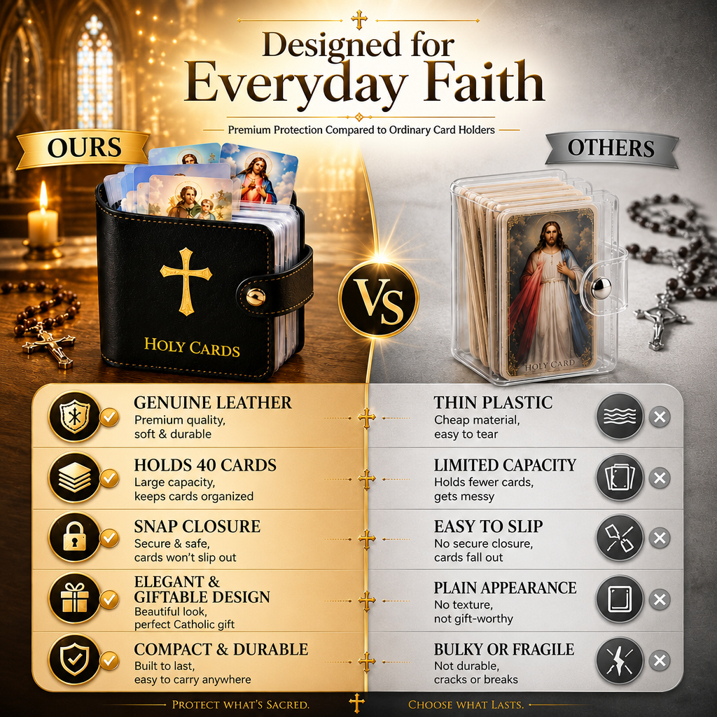 ✝️ Catholic Holy Card Binder – Portable Prayer Card Organizer & Devotional Keepsake Holder