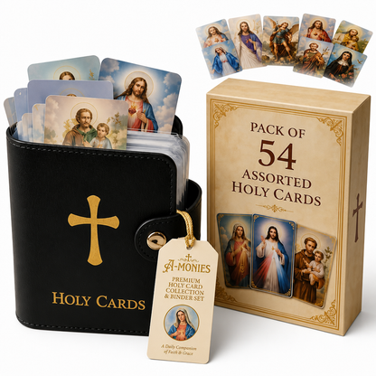 ✝️ Catholic Holy Card Binder – Portable Prayer Card Organizer & Devotional Keepsake Holder
