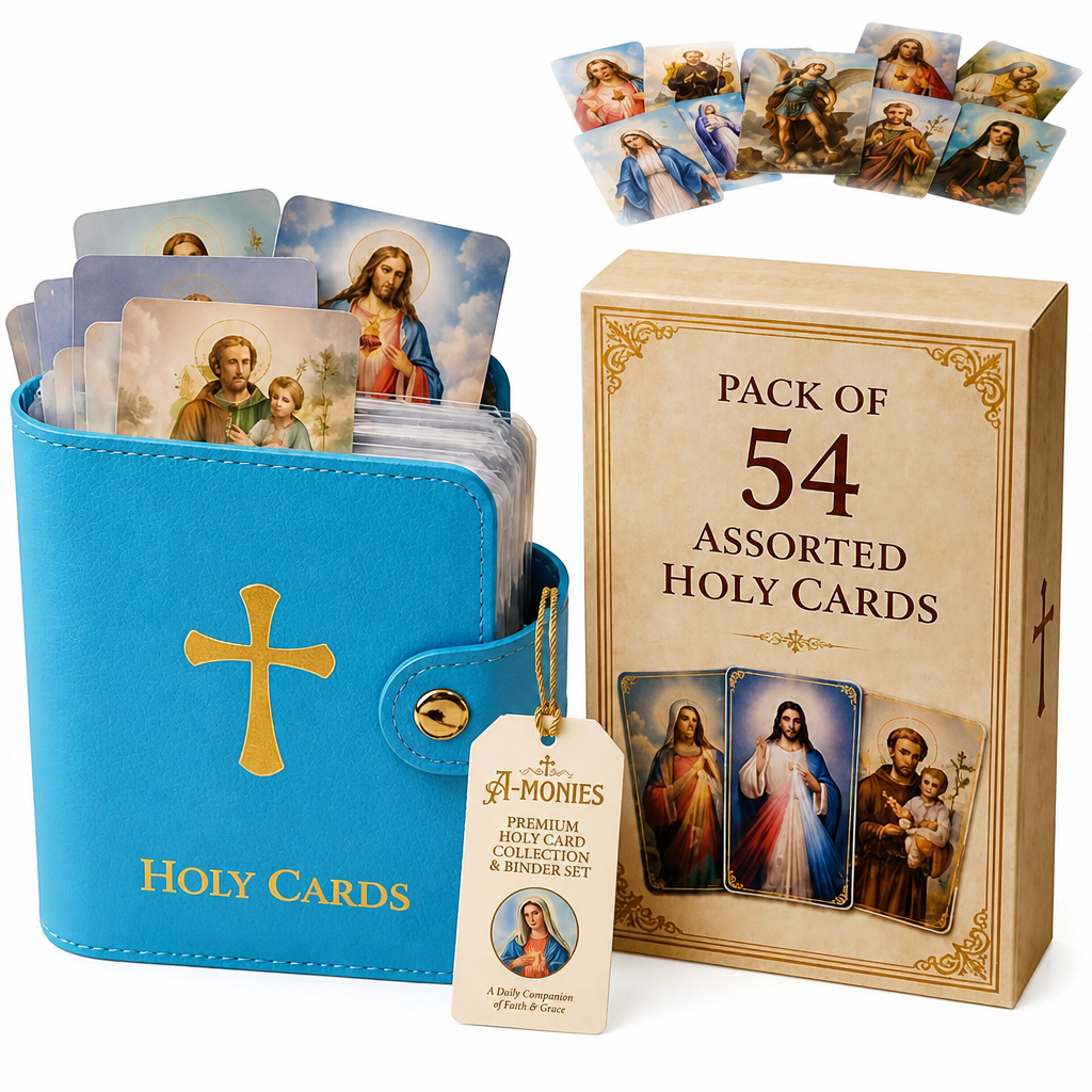 ✝️ Catholic Holy Card Binder – Portable Prayer Card Organizer & Devotional Keepsake Holder