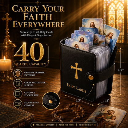 ✝️ Catholic Holy Card Binder – Portable Prayer Card Organizer & Devotional Keepsake Holder